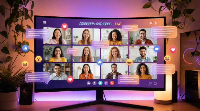 国产主播视频社区互动场景